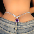 Purple Diamond Drop Underwear Chain Nightclub Sexy