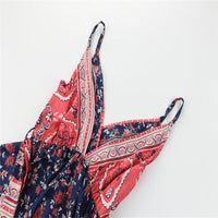 Europe and the United States spring and summer EBAY hot sale jumpsuit sexy sling straps waist print jumpsuit ZC3075