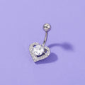 Heart-shaped Round Zircon Navel Ring Navel Nail Puncture