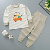 Autumn and winter children's cotton high-waist belly-protecting autumn clothes long trousers