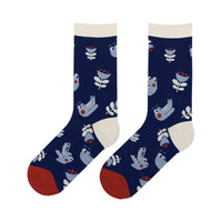 Zoo cartoon illustration female socks cute trendy socks cotton socks in tube socks