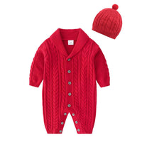 Cotton knit romper jumpsuit