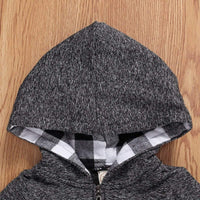 Fall/Winter Ins Explosive One-Piece Zipper Plaid Climber