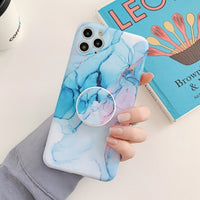 Compatible with Apple , Colorful Frosted Marble Mobile Phone Case