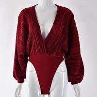 V-neck long sleeve jumpsuit