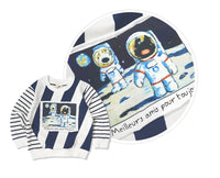 Warm Boy's Round Neck Cartoon Printed Sweater