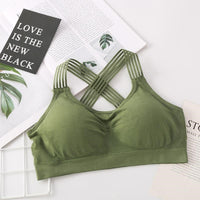 Gathered seamless cotton bra without steel ring