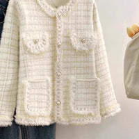 New French-style Chic Knit In Faux Mink Velvet For Spring And Autumn
