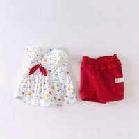 Sweet cherry print baby two piece set