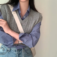 Blue Slim Fit Bottoming Shirt