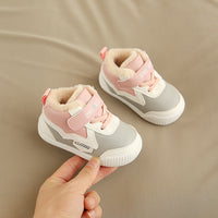 Toddler Shoes High Help Soft Soles Warm Cotton Shoes And Suede Leather Shoes For Infants Slip