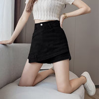 Solid Color Versatile High-waisted A-line Skirt For Women