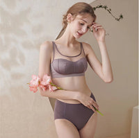 Fashion Mesh Comfortable Tube Top Bra Set