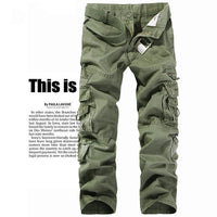 Cotton washed multi-pocket overalls long pants