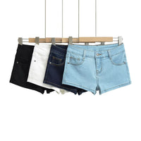 Low Waist Denim Shorts Skinny Stretchy Slimming