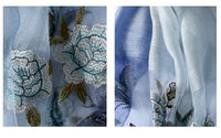 Silk scarf with wild embroidery in spring