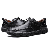 Hand-stitched large size leather shoes
