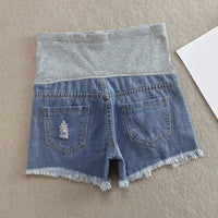 Spring autumn ripped shorts denim belly pants
