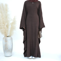 Women's Waist-Cinching Batwing Sleeve Dress