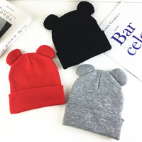 Autumn And Winter Funny Bear Ears Student Earflaps Warm Knitted Hat