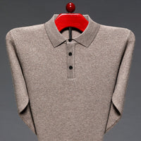 European And American Thickened Solid Color Polo Collar Knitwear Sweater