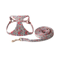 Super Beautiful Floral Series Pet Harness Suit With Hand Holding Rope