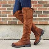 Leather boots fashion boots waterproof low heel women's shoes