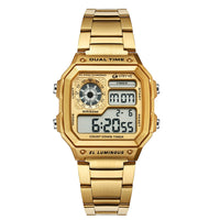 Stryve Brand Square Fashion Digital Led Count Down Clock Sports Waterproof Men Luxury Stainless Steel Watch relojes hombre