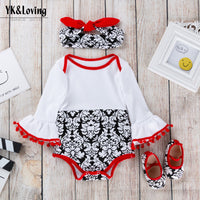 Spring and autumn baby one-piece quilted romper