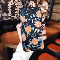 Three-dimensional orange wave point phone case