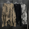 Irregular Ripped Sweater Women's Vintage Knitted Top