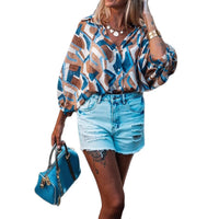 Summer New Bat Sleeve Loose Printed Top