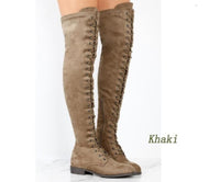 Flat bottom over the knee boots Martin boots round head large size women's shoes