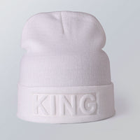 Solid color embossed knitted hat