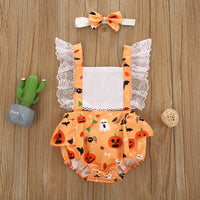 Printed pumpkin onesie