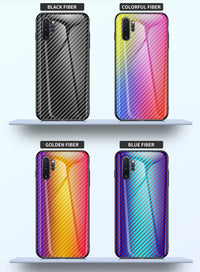Phone case applies to A51 creative graded carbon fiber toughened glass A91 anti-fall protective case
