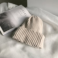 Pure Color Chenille Knitted Hat Women Woolen Hat