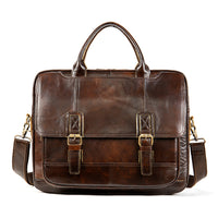 Men's Crosswise Business Handbag In Real Cowhide Leather