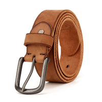 Men's leather pin buckle belt