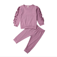 Solid children's lace sleeve toddler suit