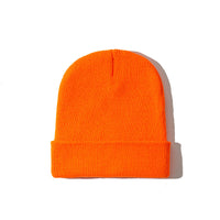 Pure color warm knitted hat