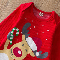 Christmas three-piece long-sleeved romper jumpsuit