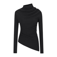 Sexy Off-the-Shoulder Long-Sleeve Knit Top For Women With A Slanted Neckline