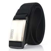 Automatic buckle elastic canvas belt