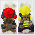Dog hooded four-legged padded coat