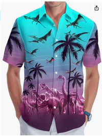 Plus Size Men's Fashion Digital Printing Short Sleeve