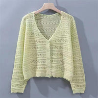Loose Hollow Knitted Air Conditioning Shirt