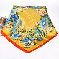 Spring And Autumn Women's Printed 90 Large Kerchief Artificial Silk Floral Scarf