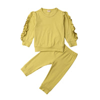 Solid children's lace sleeve toddler suit