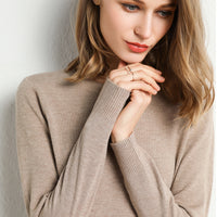 Round Neck Pure Wool Women's Long Sleeve Pullover Loose Sweater